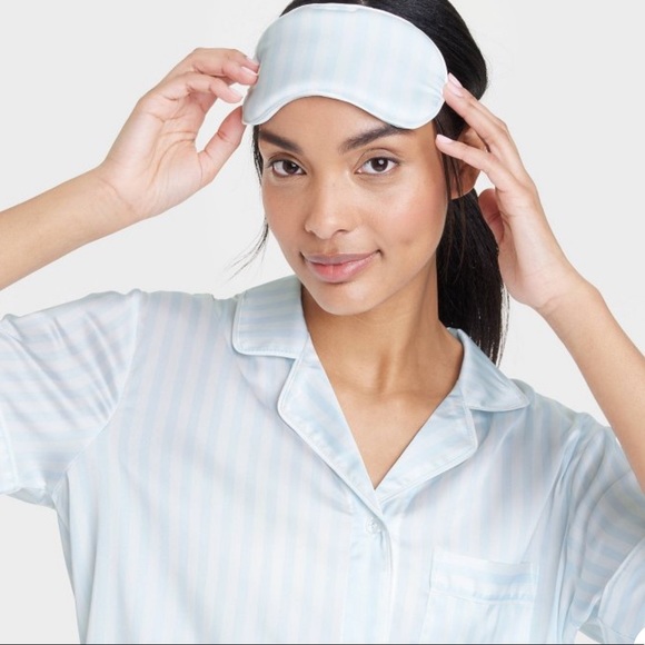 Plus Size Women's 3pc Satin Notch Collar and Shorts Pajama Set Stars Above XXL - Picture 2 of 12